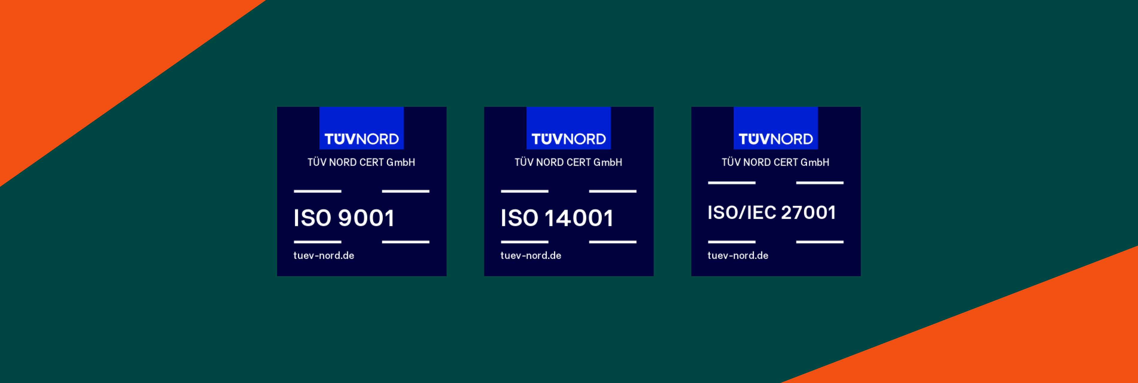 ISO-Zertifizierungslogos von TÜV NORD.