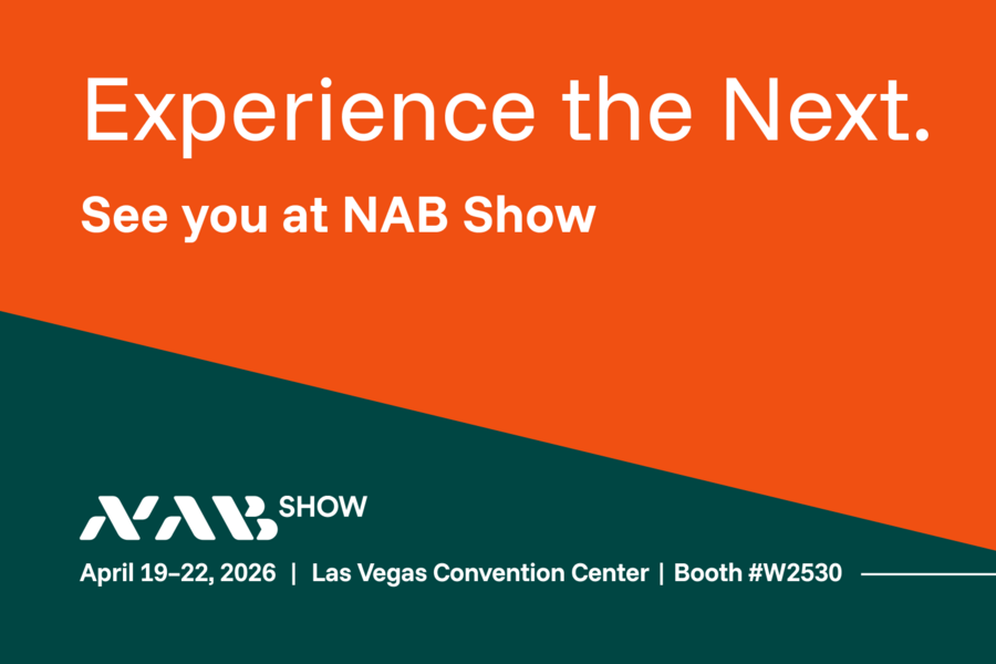 Save-the-Date-Grafik zur NAB Show 2026 in Las Vegas mit Termin und Standnummer W2530.