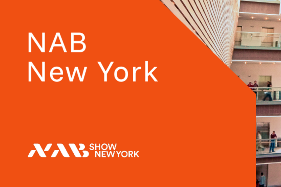 Graphic announcement for the NAB NewYork on October 22–23, 2025, in NewYork.