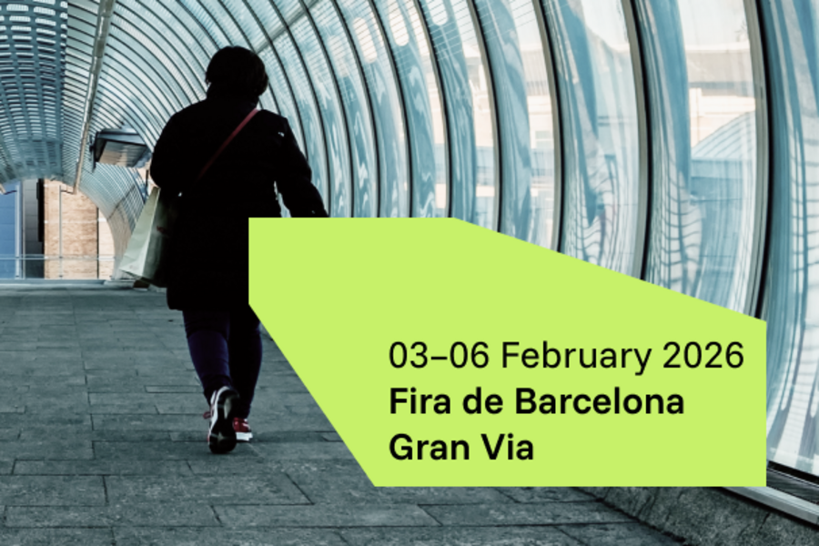 Graphic announcement for the ISE event on February 04–05, 2026, in Barcelona.