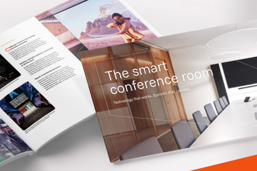 Open Qvest playbook showcasing smart conference room concepts and project examples.