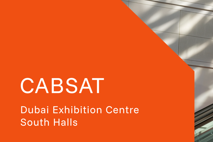 Visitor at a trade show escalator.