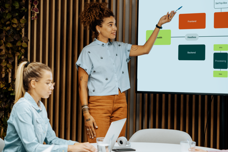 Person presenting to a group