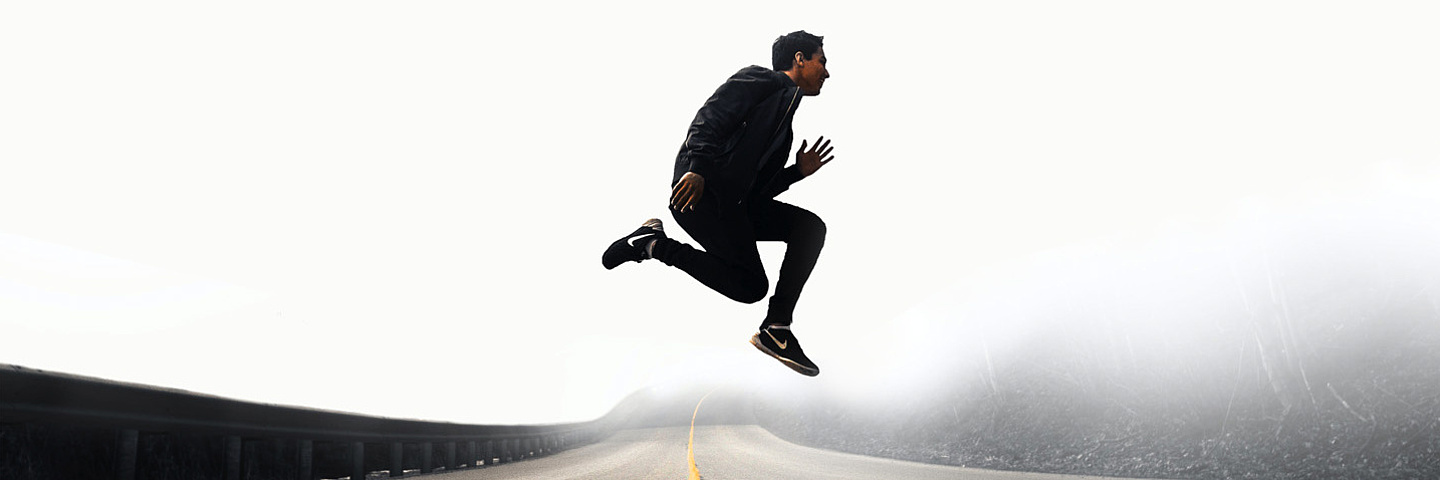 Jumping man as a symbol for transformation