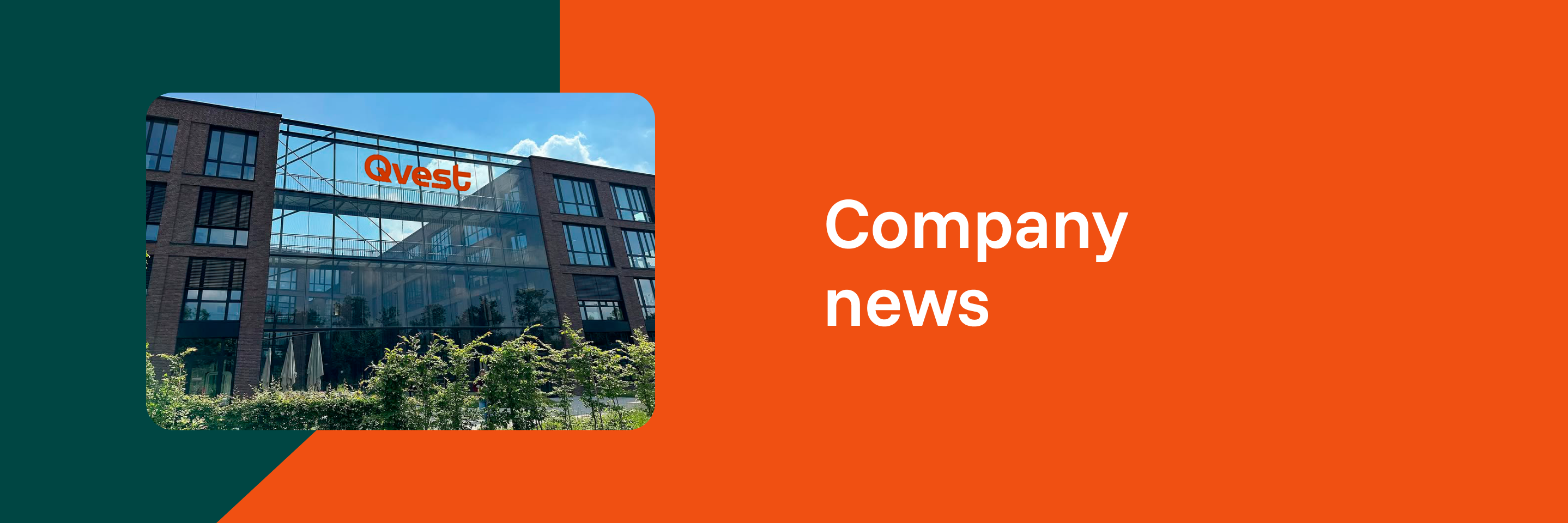 Building with Qvest logo on display.