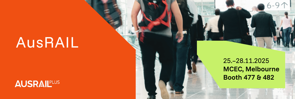 Ankündigung des AusRail Events vom 25. und 28. November 2025 in Melbourne.