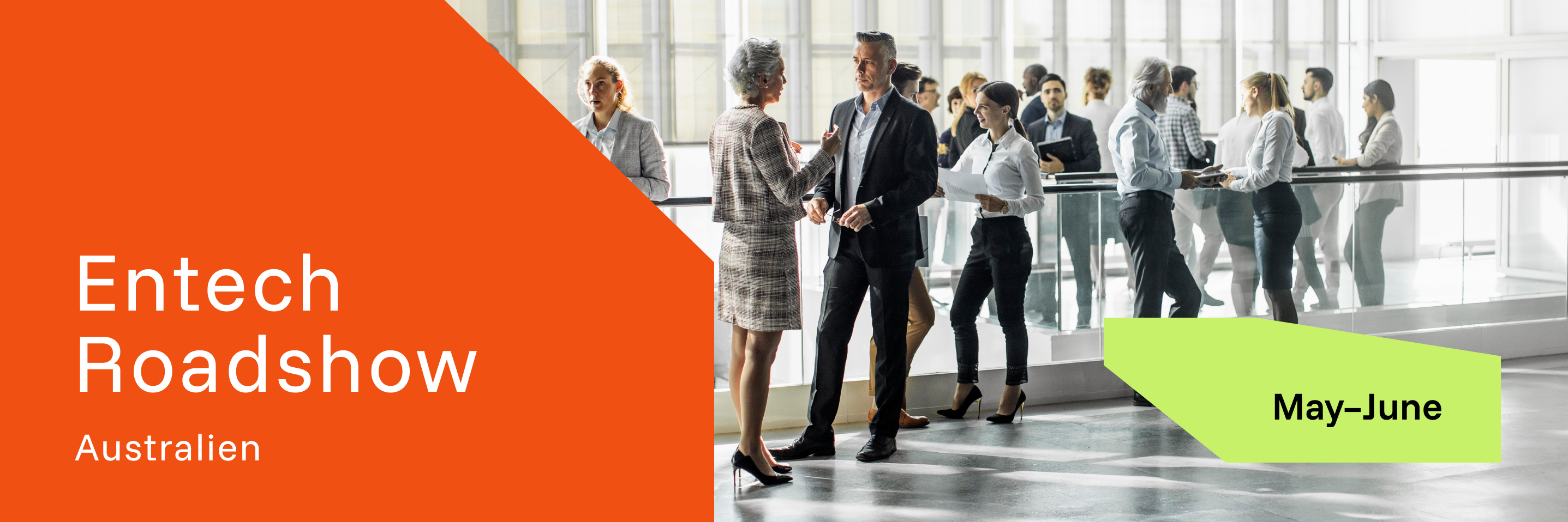 Geschäftsleute bei der Entech Roadshow.