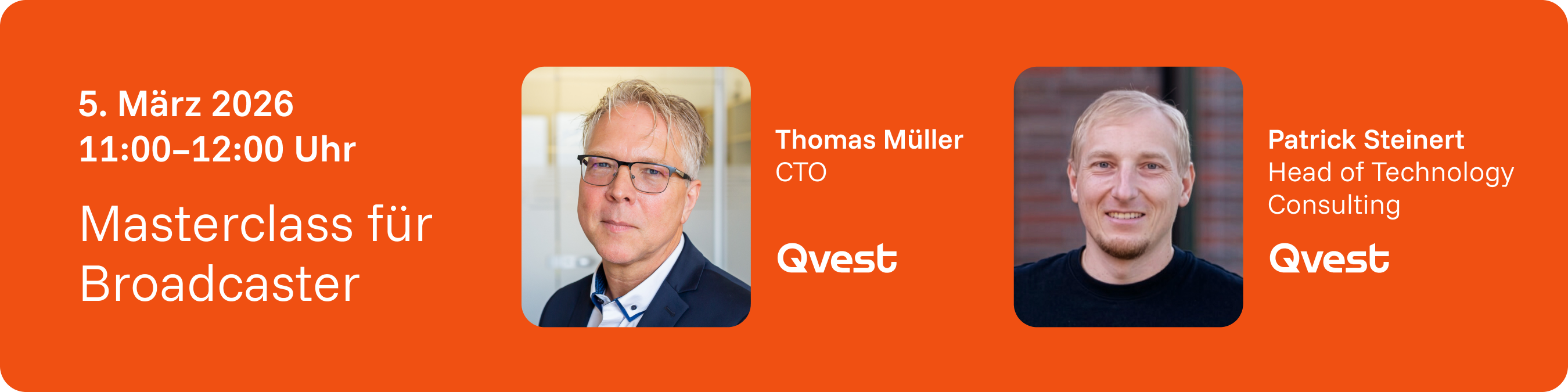 Veranstaltungsbanner für Masterclass für Broadcaster.